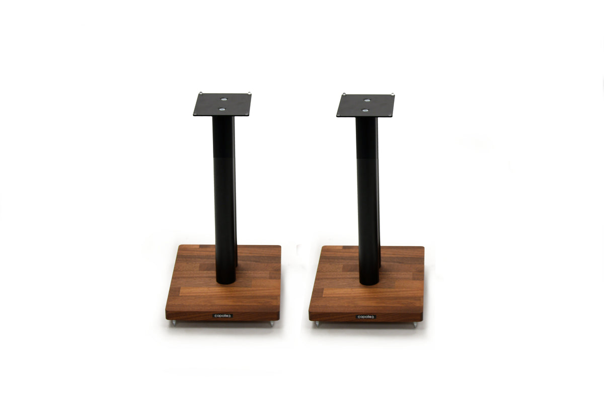 Atacama Apollo Cyclone 5 XL Speaker Stands pair- silk black column - front