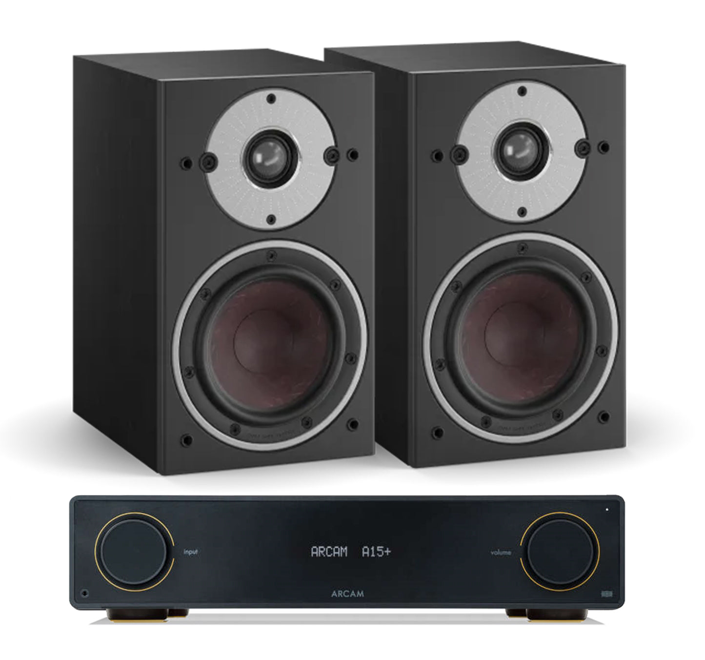 Arcam A15+ + Dali Oberon 1 inc Cable-front-back