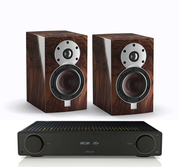 Arcam A5+ + Dali Menuet SE inc Cable-front-black
