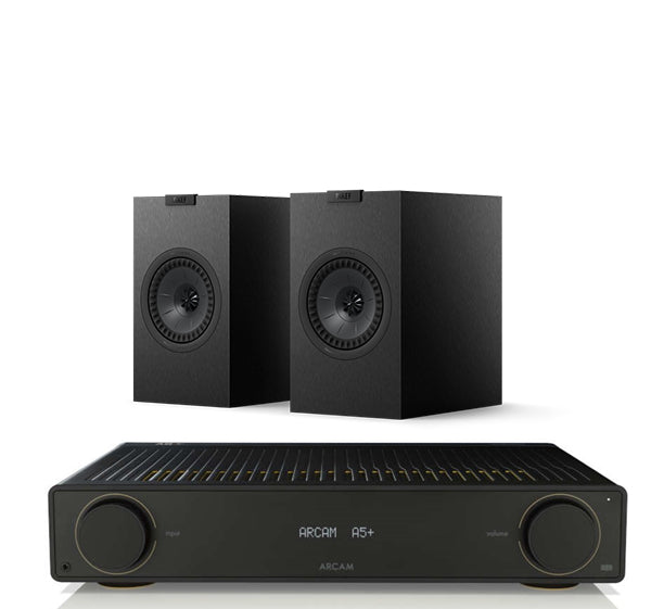 Arcam A5+ + KEF Q1 Meta inc Cable-front-black