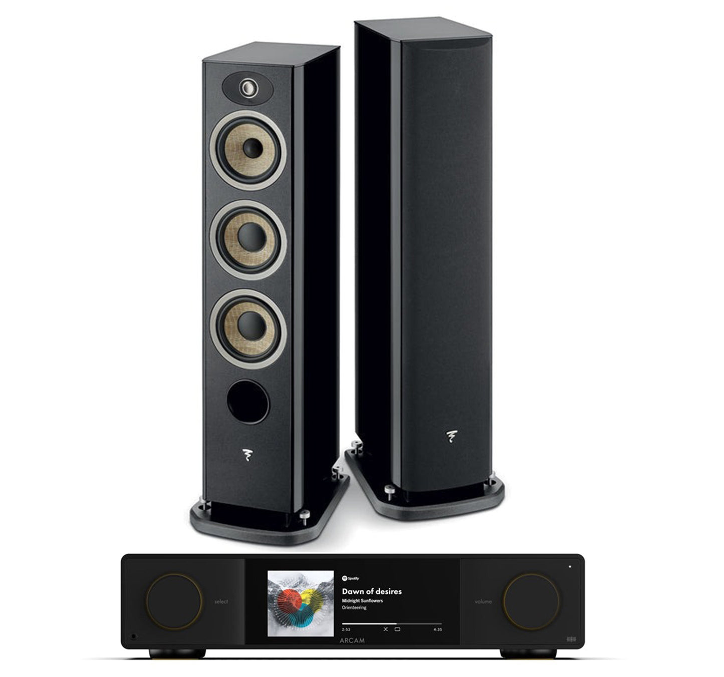 Arcam SA35 + Focal Aria Evo X N2 inc Cable-front-black