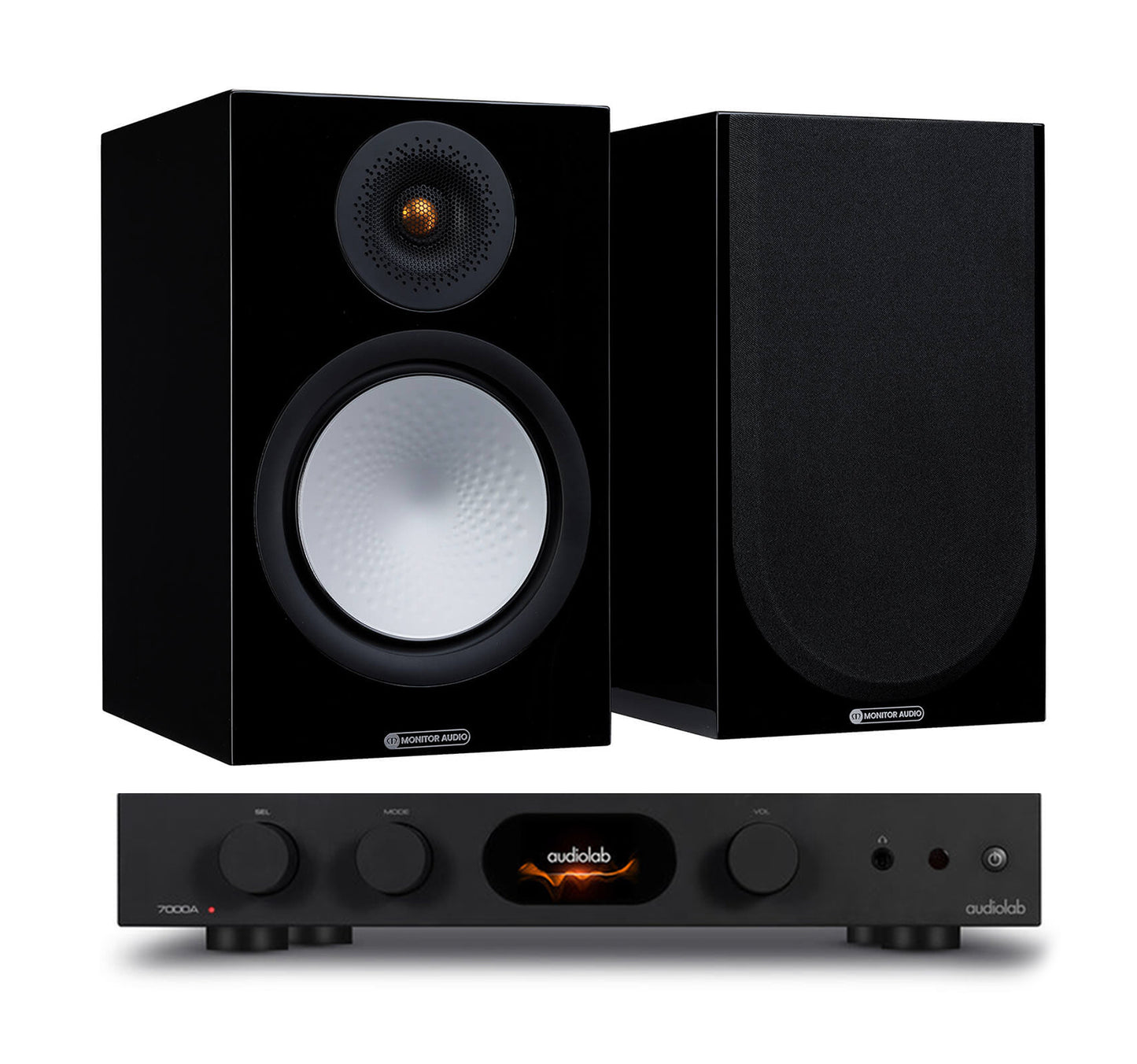 AudioLab 7000A + Monitor Audio Silver 100 7G inc Cable-black
