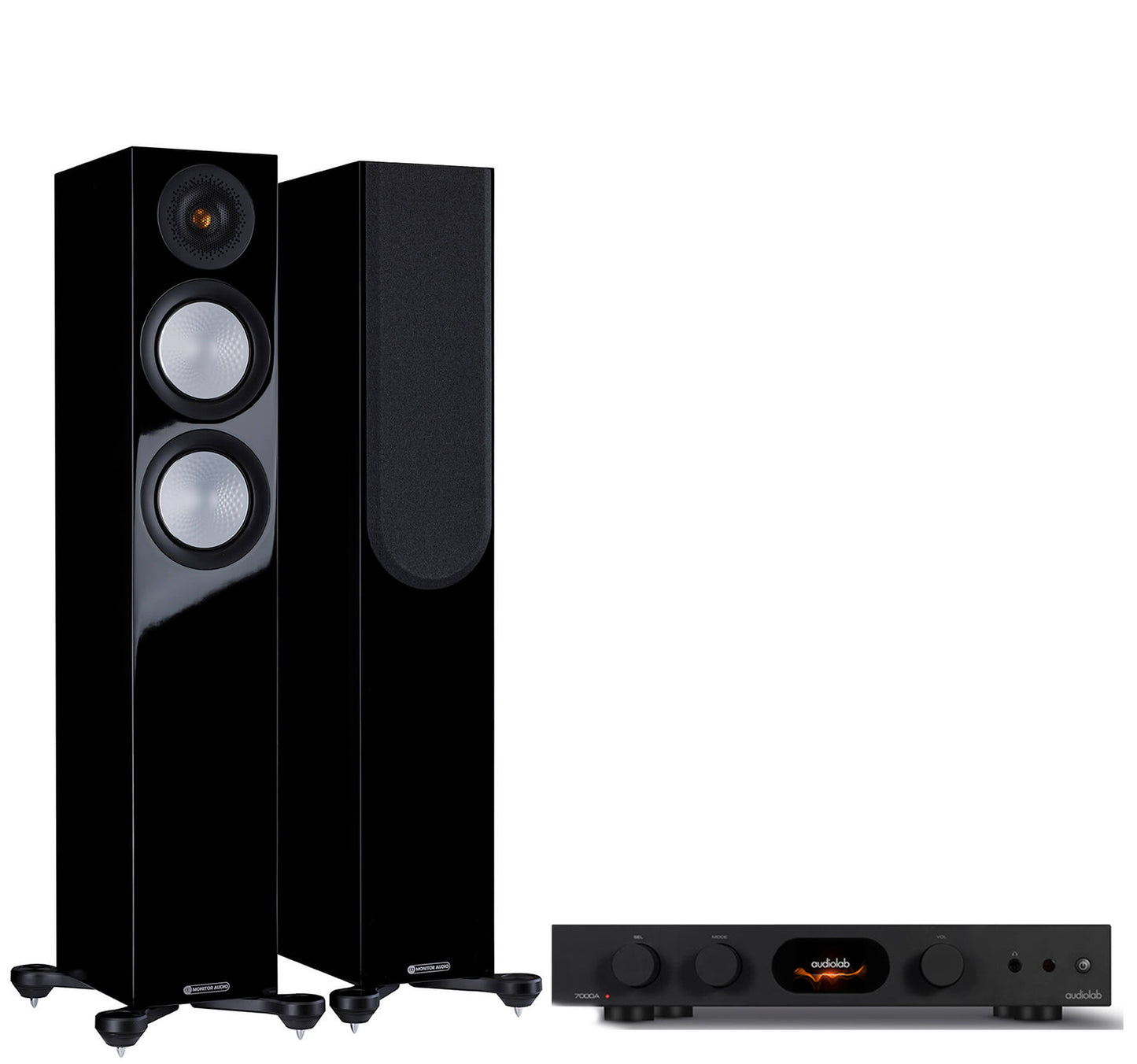 AudioLab 7000A + Monitor Audio Silver 200 7G inc Cable-black
