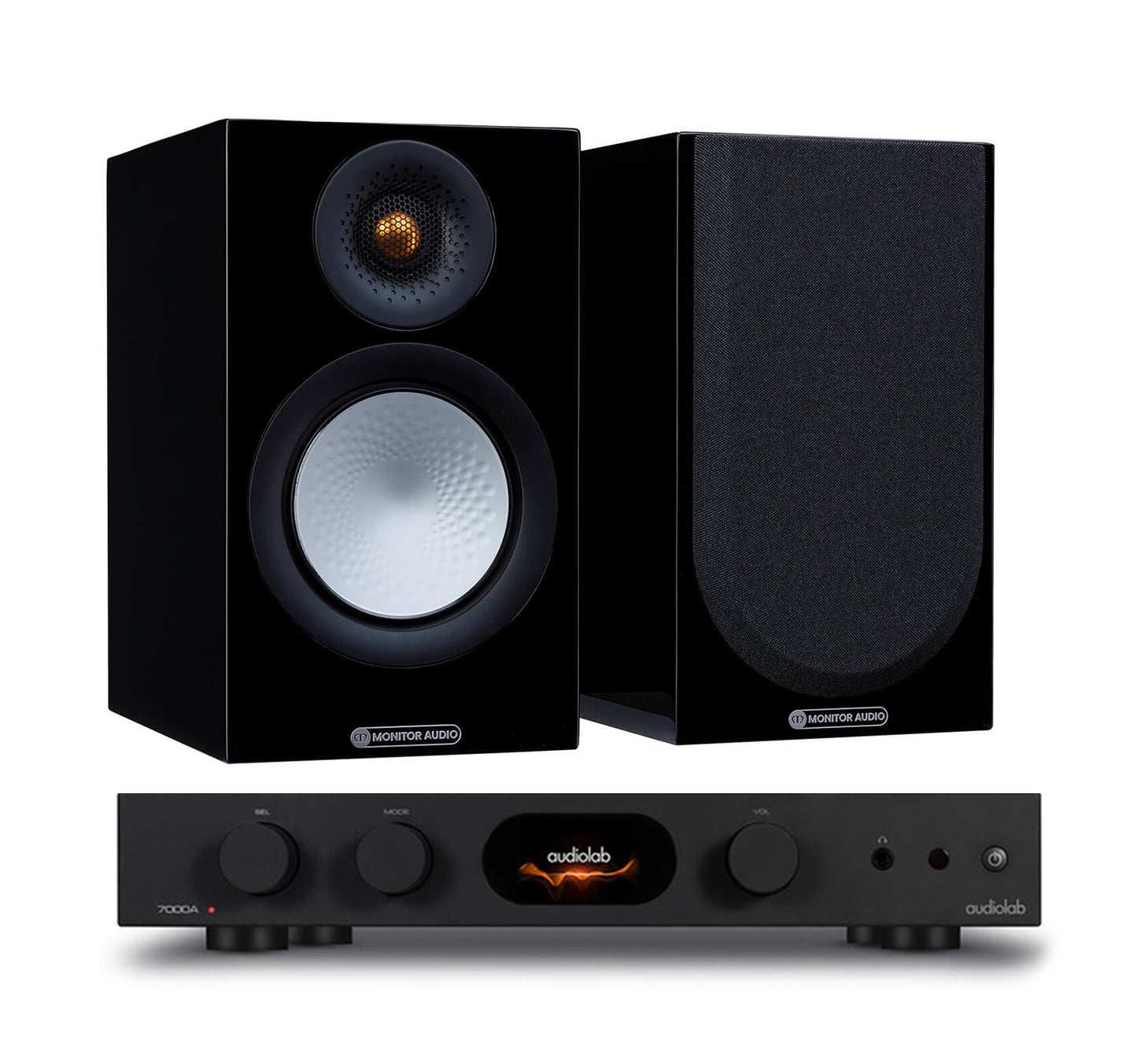 AudioLab 7000A + Monitor Audio Silver 50 7G inc Cable-black