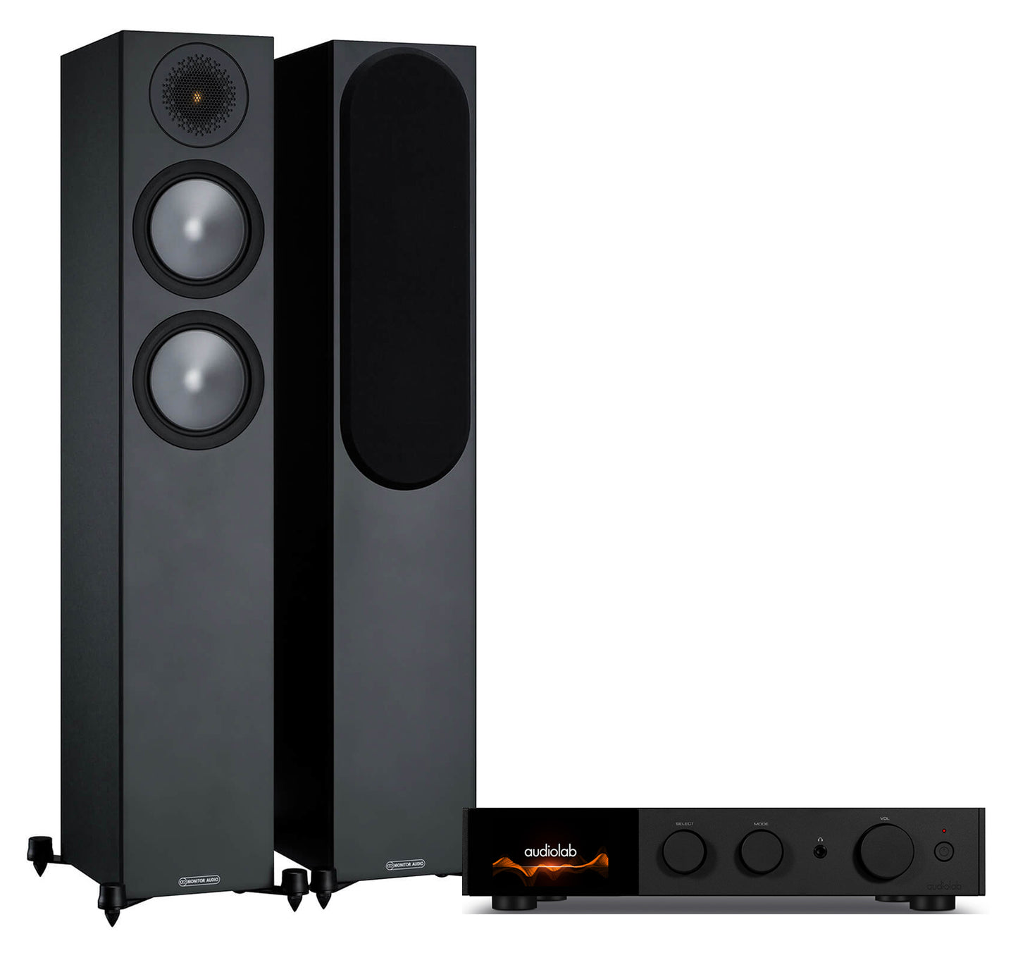 AudioLab 9000A + Monitor Audio Bronze 200 6G inc Cable-black