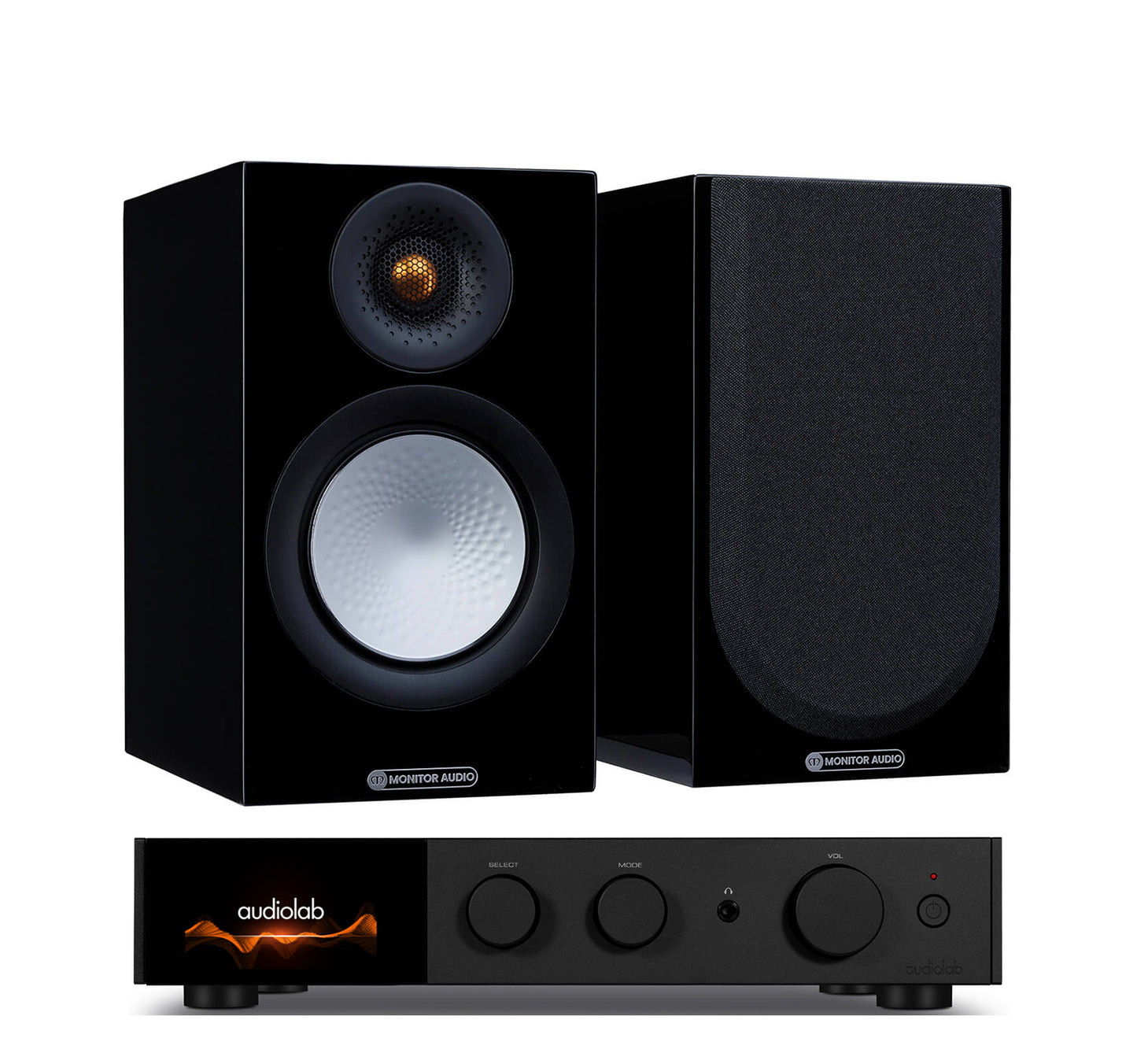 AudioLab 9000A + Monitor Audio Silver 50 7G inc Cable-black