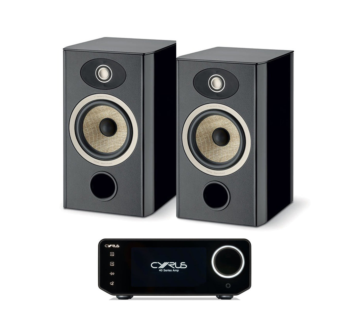 Cyrus Amp 40 + Focal Aria Evo X N1 inc Cable-front-back