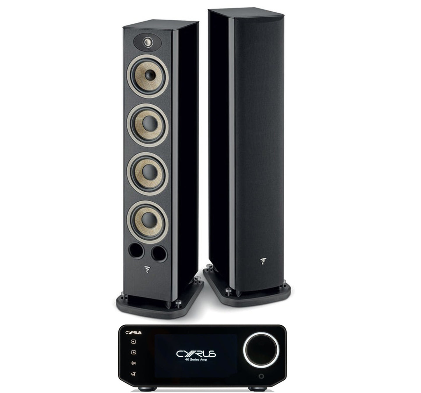 Cyrus Amp 40 + Focal Aria Evo X N3 inc Cable-front-black