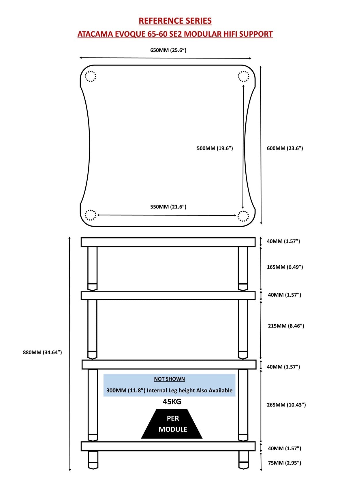 Atacama Evoque Eco 65-60 SE2 Reference Natural Bamboo HiFi Rack