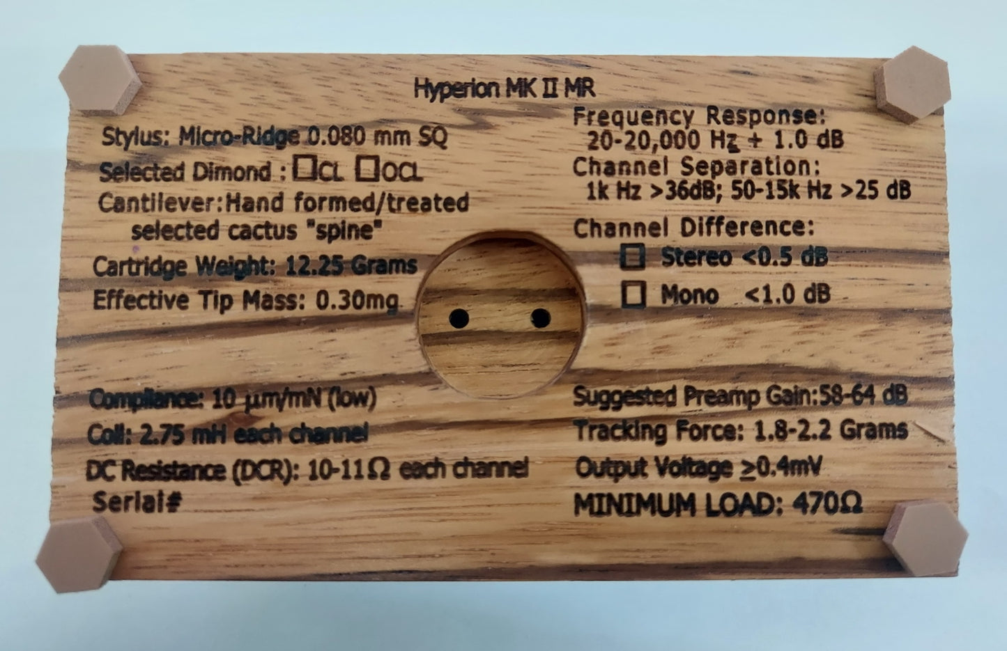 Soundsmith Hyperion MKII-ES-MR Low Output Phono Cartridge