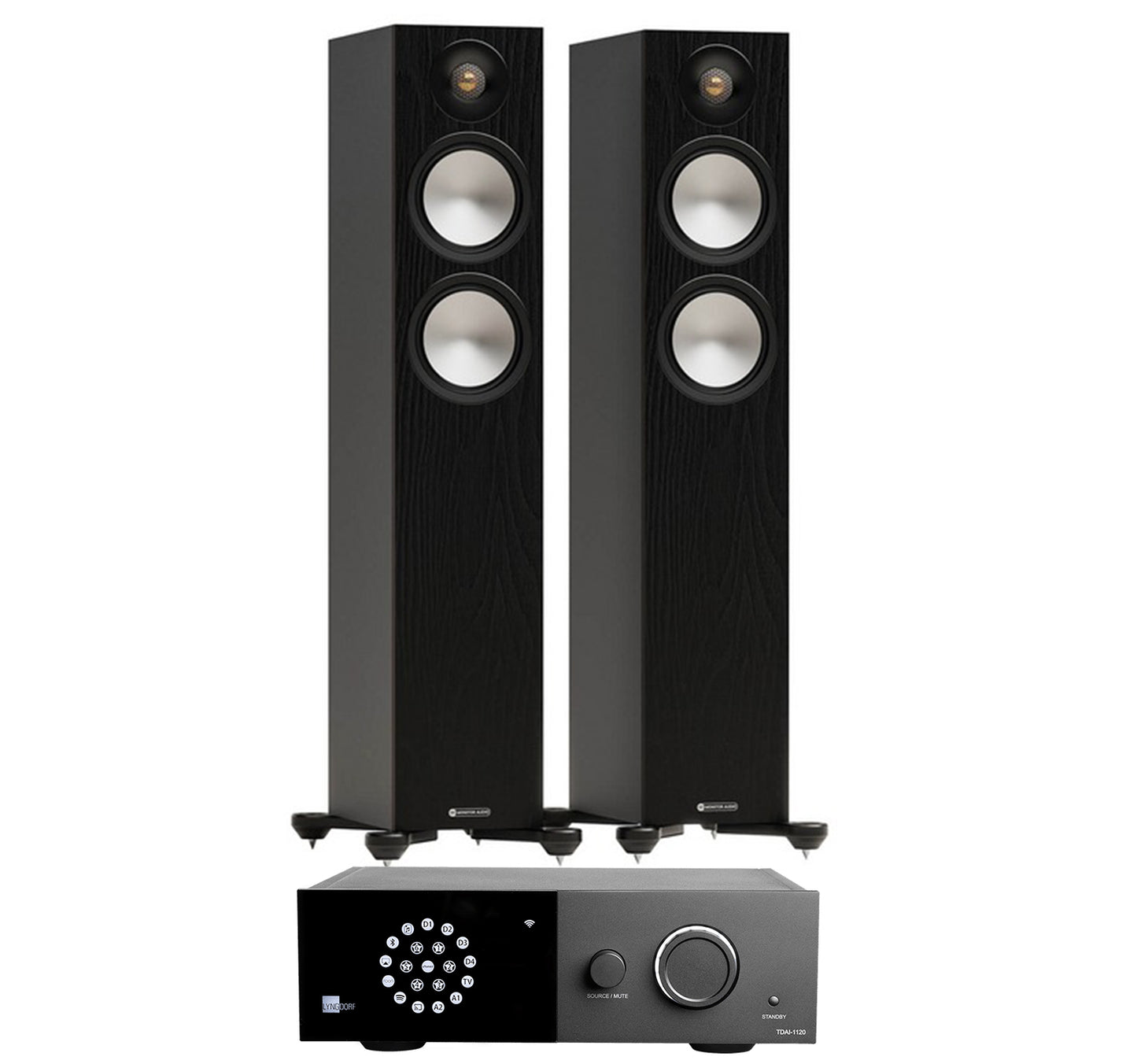 Lyngdorf 1120 + Monitor Audio Bronze 300 7G inc Cable-front-black