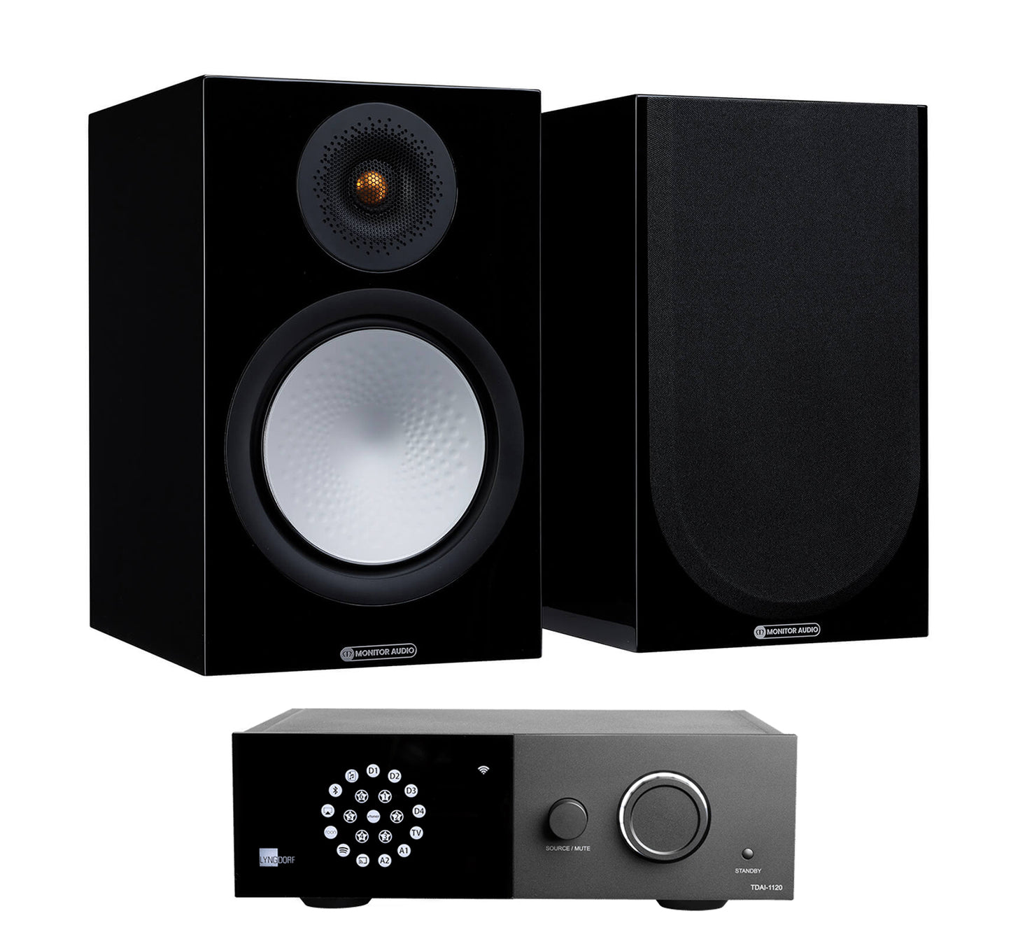 Lyngdorf 1120 + Monitor Audio Silver 100 7G inc Cable-black