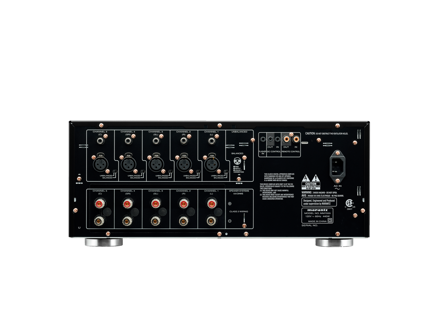 Marantz MM7055 5 Channel Power Amp - black - back
