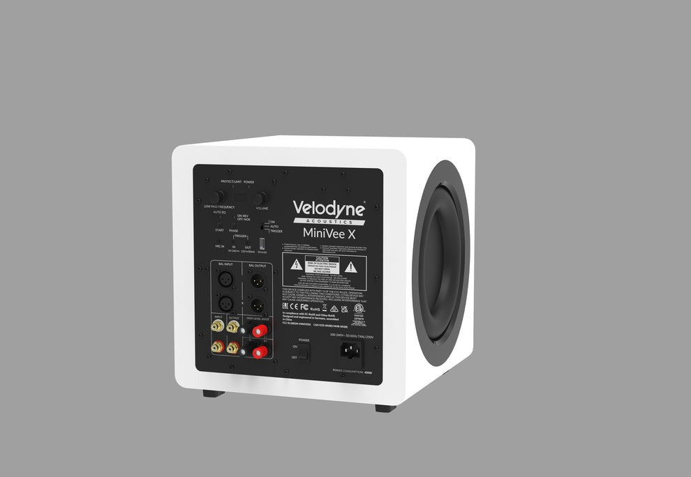 Velodyne Acoustics MiniVee X Active Subwoofer-back-white