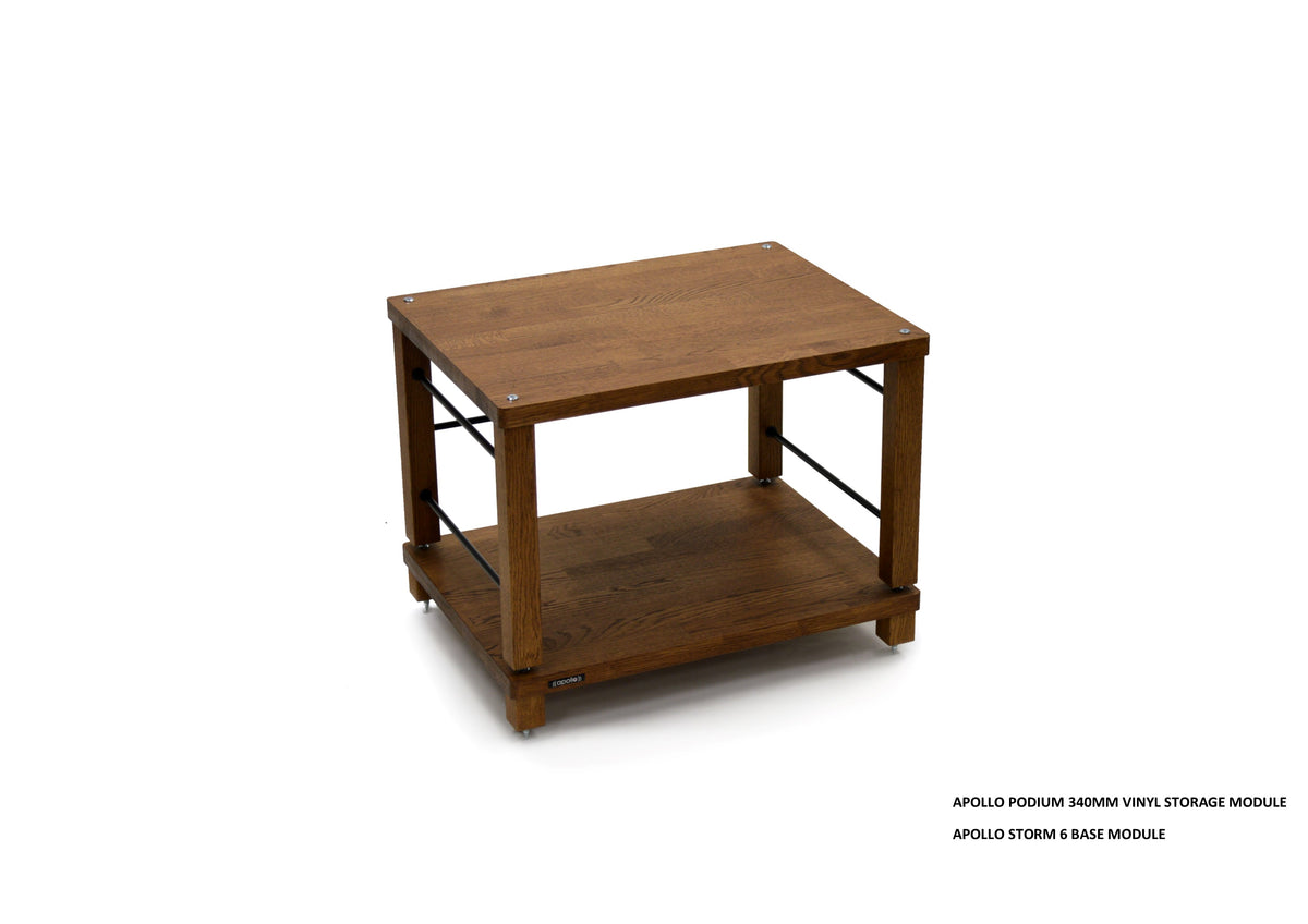 Atacama Apollo Podium 6 Dark Oak Hifi Vinyl Storage Module