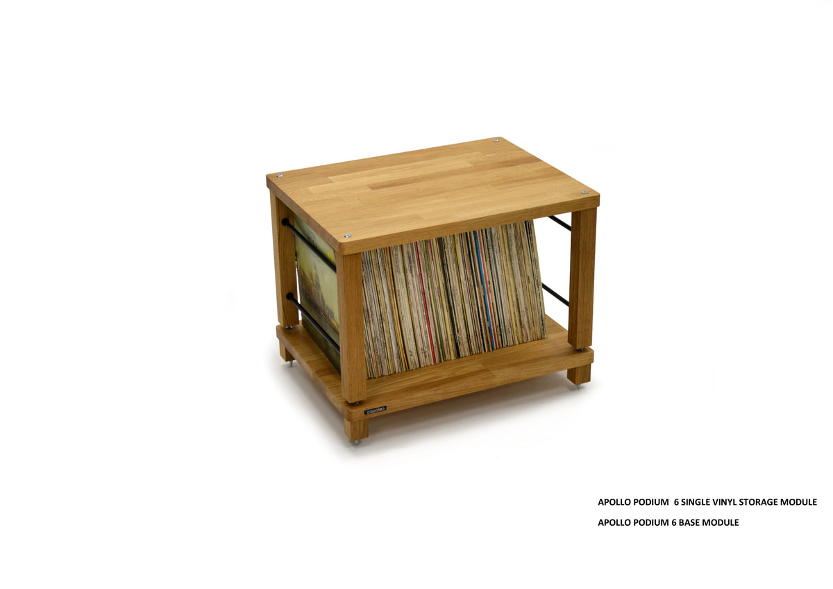 Atacama Apollo Podium 6 Natural Oak Hifi Vinyl Storage Module