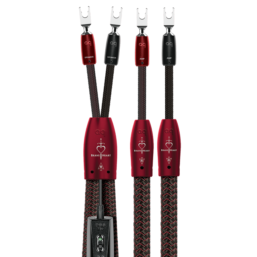 Audioquest Brave Heart Full-Range Speaker Cable-silver-multi-spade