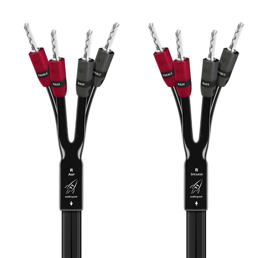 AudioQuest Rocket 11 Single BiAmp Speaker Cable (Pair)-silver-banan-banana