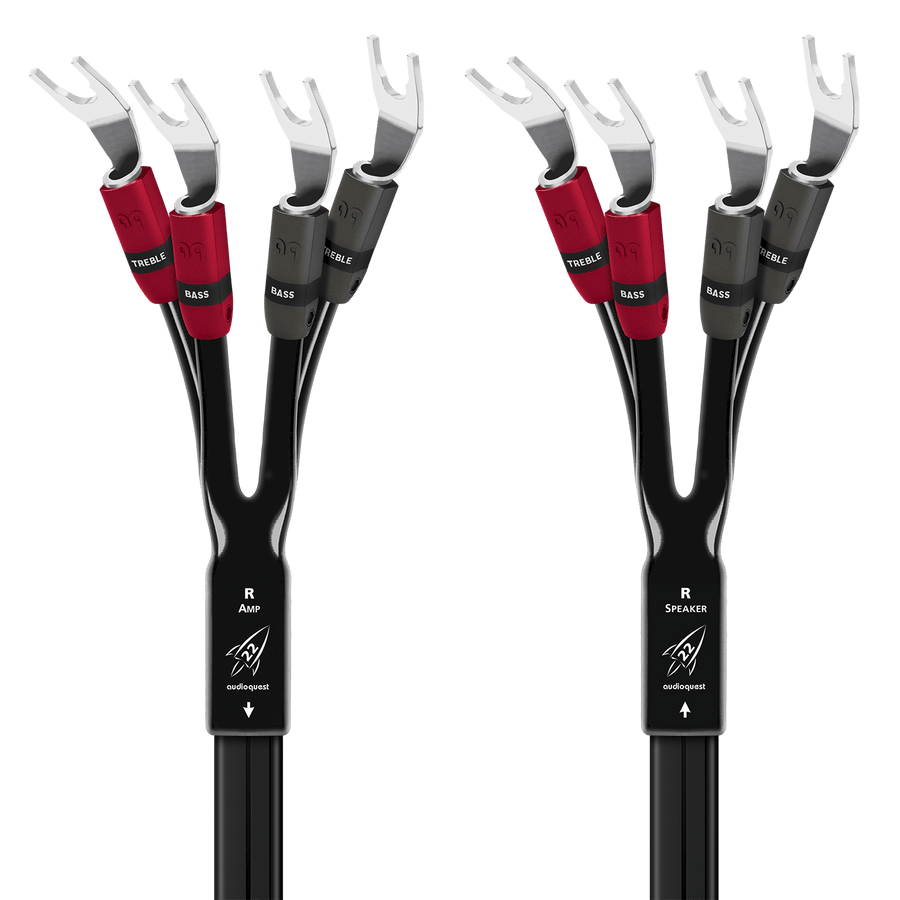 AudioQuest Rocket 22 Single BiAmp Speaker Cable (Pair)-silver-multi-spade