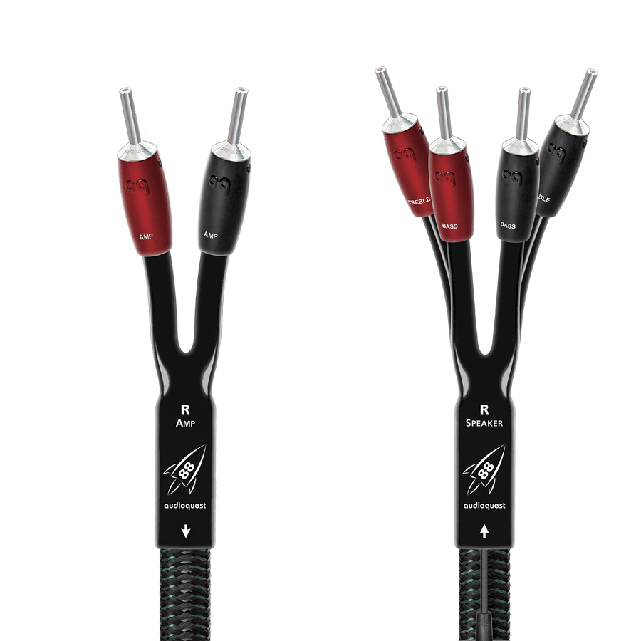AudioQuest Rocket 88 Single-BiWire Speaker Cable-silver-banana