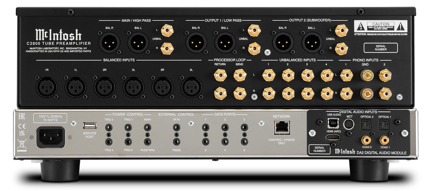 McIntosh C2800 2-Channel Vacuum Tube Preamplifier-back-black