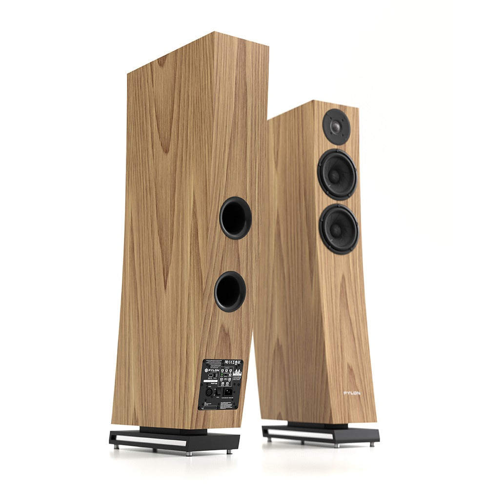 Pylon Audio Jasper 23 MKII Active Floorstanding Speakers-american walnut