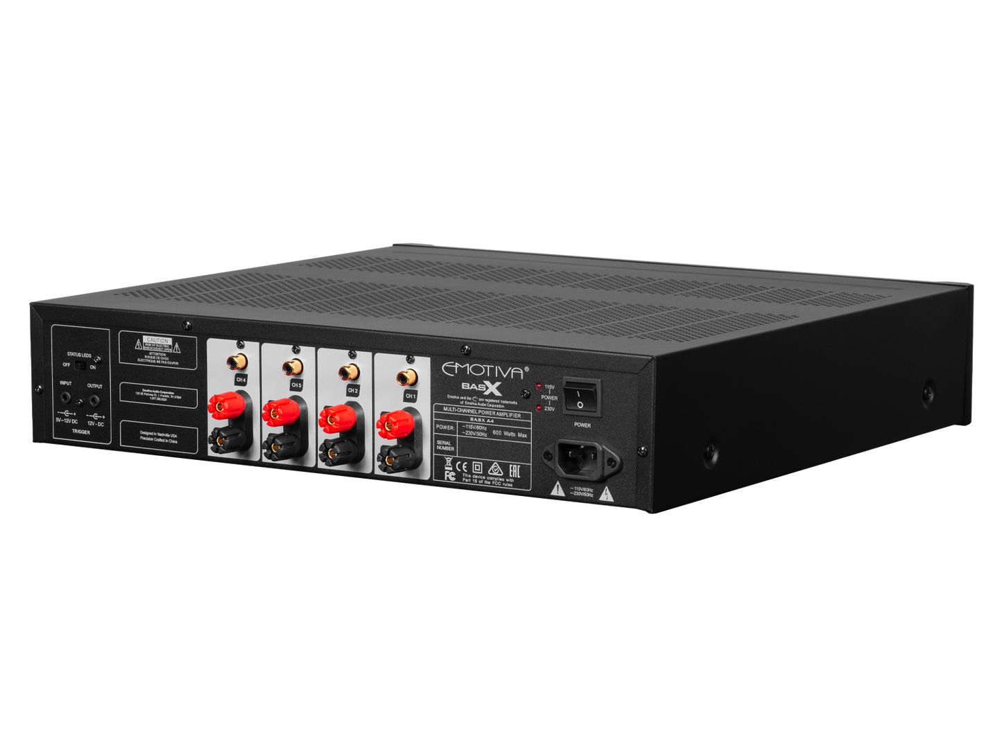 Emotiva BasX A4 Four-Channel Power Amplifier-black - rear