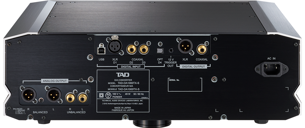 TAD Labs Evolution Series DA1000TX DAC rear