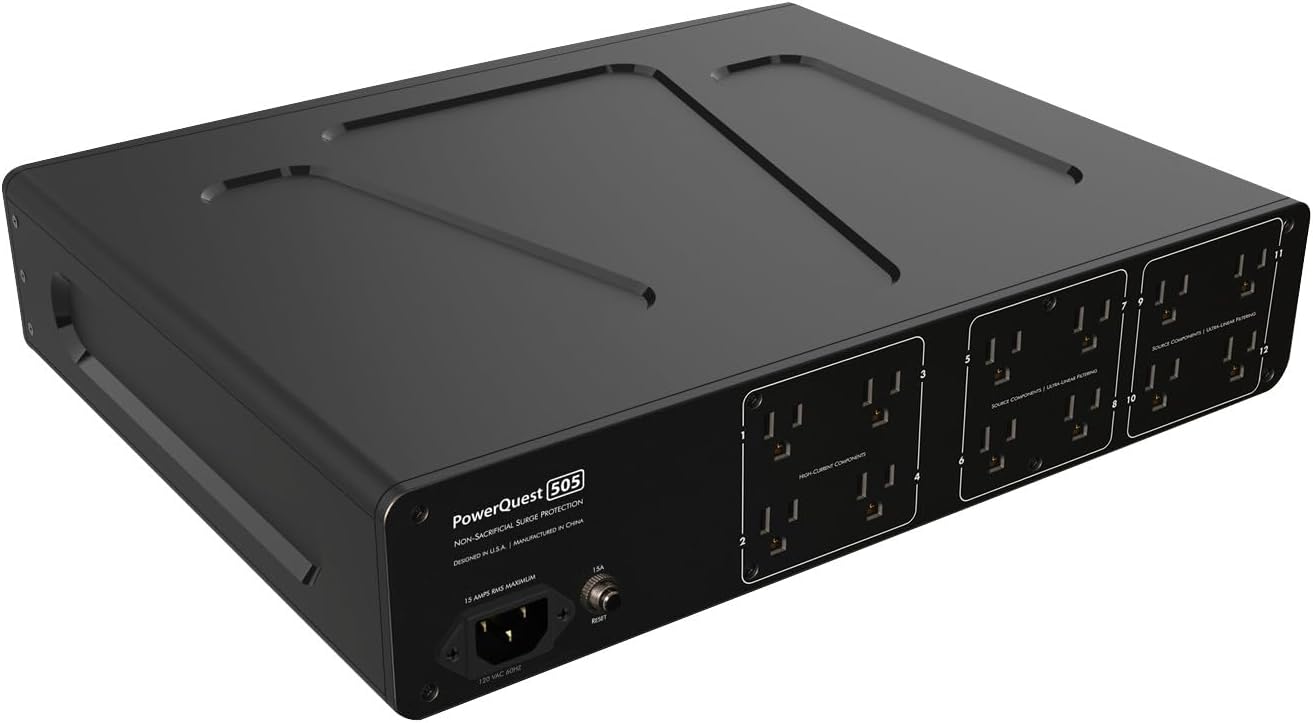 Audioquest Powerquest 505 Schuko - 12-Outlet Power Conditioner-black-rear