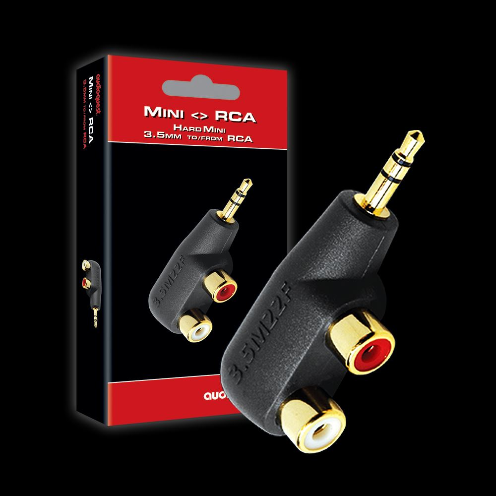 Rca L R Audioquest Hard Mini/RCA Adaptor -Male 3.5mm to 2 x Female RCA (L & R ...