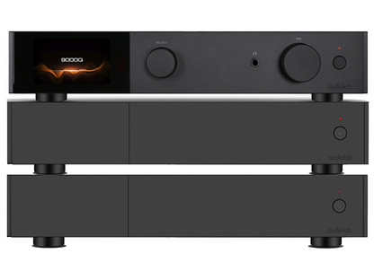 Audiolab 9000Q Pre + 2x 9000P Power Black Front