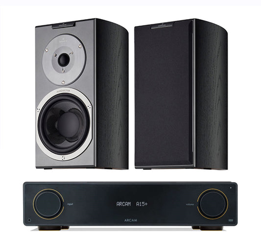 Arcam A15+ + Audiovector R1 Signature inc Cable-black-front