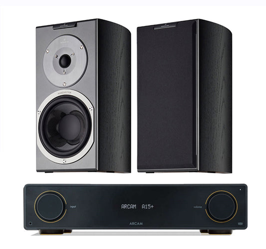 Arcam A15+ + B&W 707 S3 inc Cable-black-front