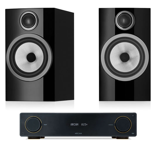 Arcam A15 + Bowers and Wilkins 706 S3 inc Cable-black-front