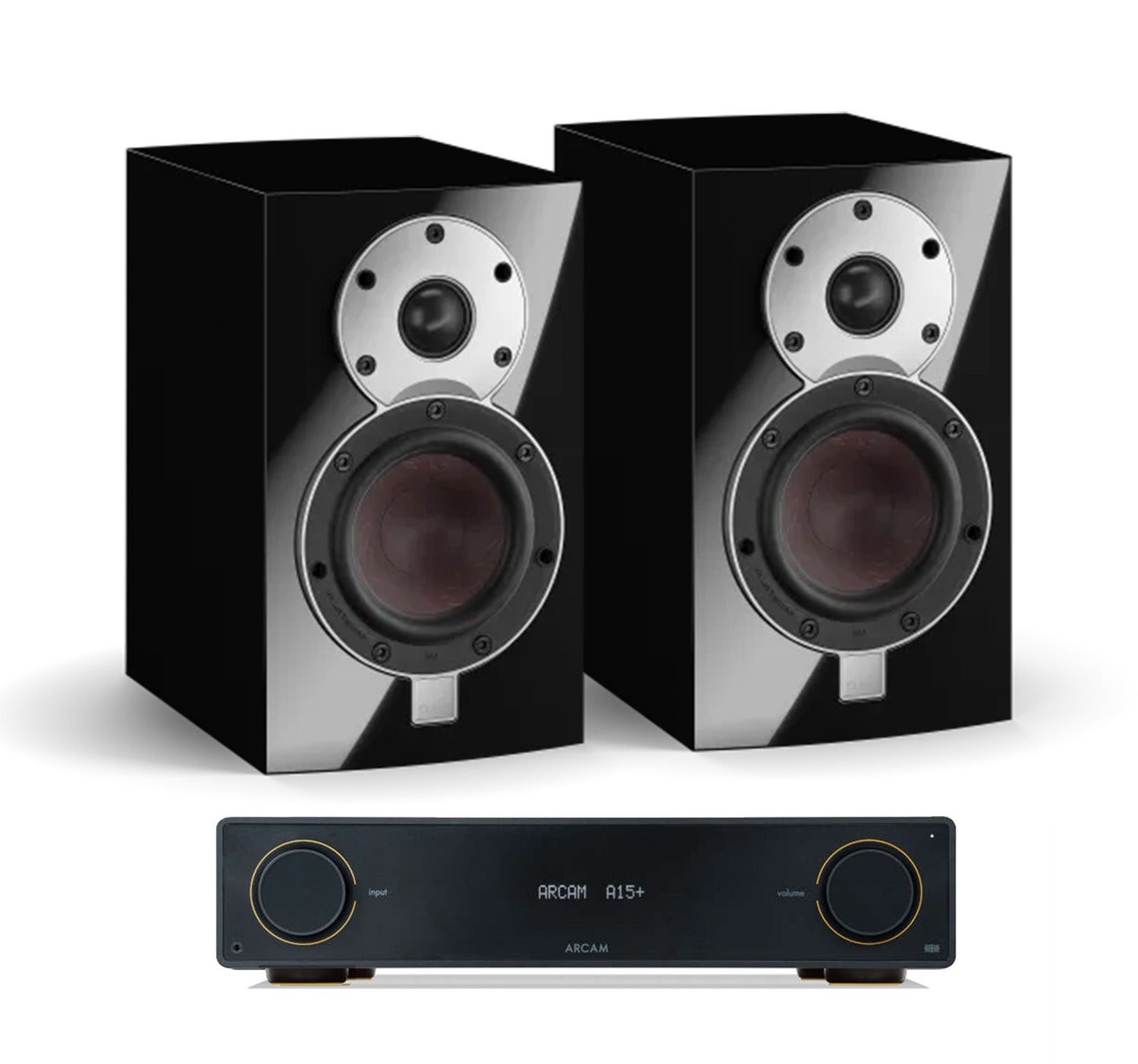 Arcam A15+ + Dali Menuet inc Cable-front-black