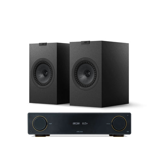 Arcam A15+ + KEF Q3 Meta inc Cable-front-black