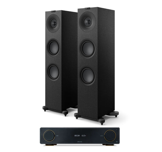 Arcam A15+ + KEF Q7 Meta inc Cable-FRONT-black