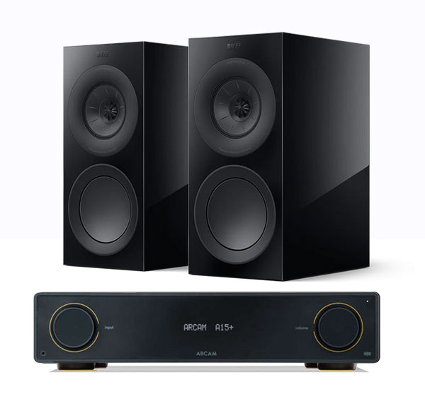 Arcam A15+ + KEF R3 Meta inc Cable-FRONT-black