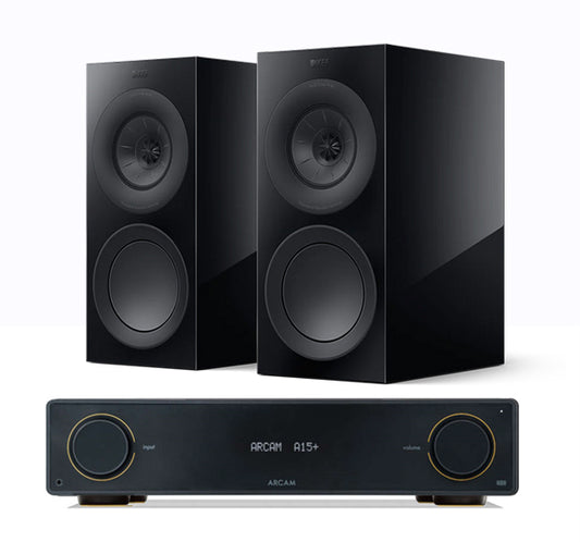 Arcam A15+ + KEF R3 Meta inc Cable-FRONT-black