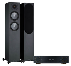 Arcam A15+ + Monitor Audio Bronze 200 6G inc Cable-black-front