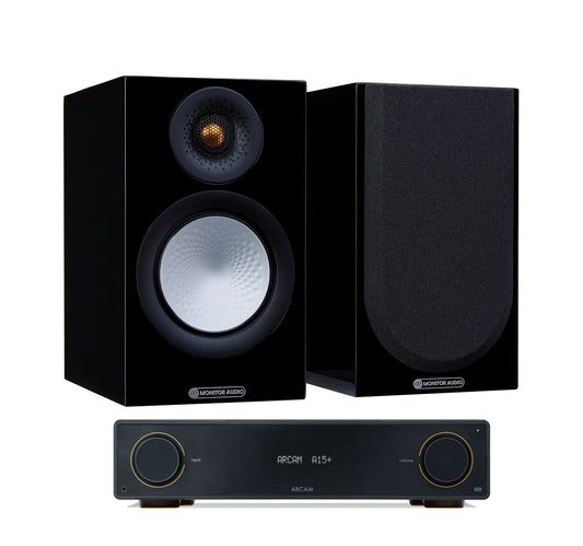 Arcam A15+ + Monitor Audio Silver 50 7G  inc Cable=front=black