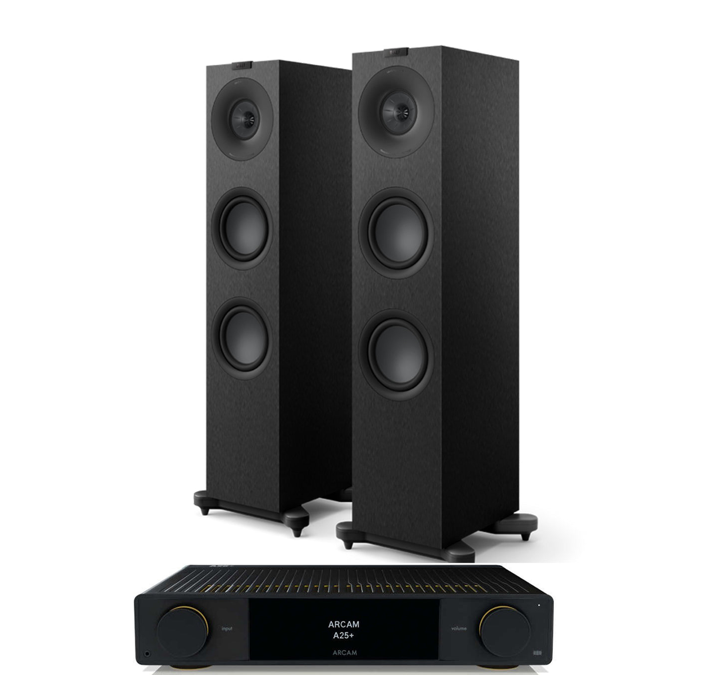 Arcam A25+ + KEF Q7 Meta inc Cable-front-black