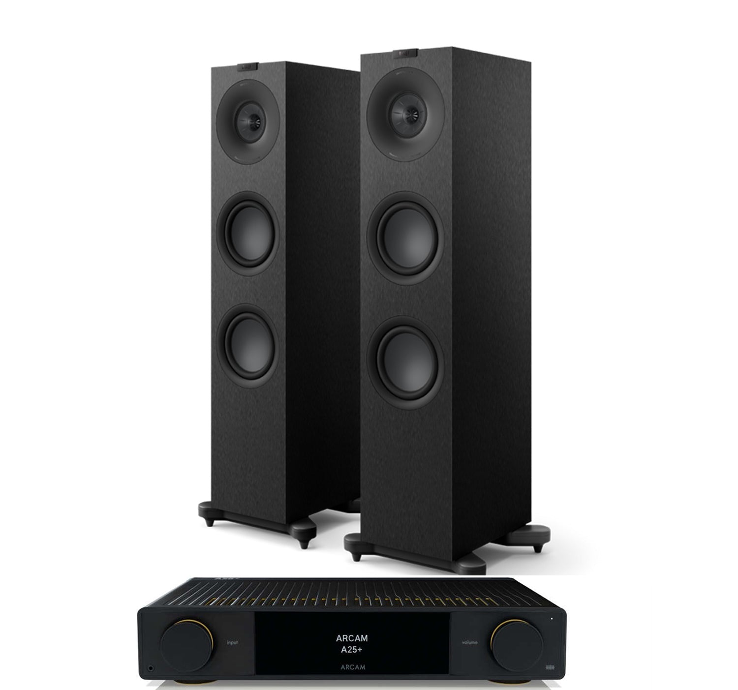 Arcam A25+ + KEF Q7 Meta inc Cable-front-black