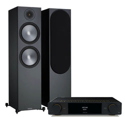 Arcam A25+ + Monitor Audio Bronze 500 6G inc Cable-front-black