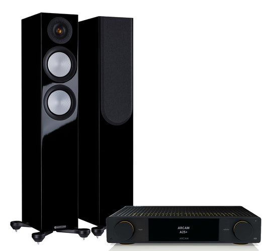 Arcam A25+ + Monitor Audio Silver 200 7G-front-black