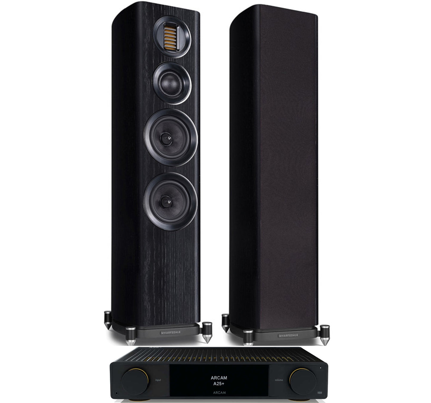 Arcam A25+ + Wharfedale Evo 4.3 inc Cable-front-black