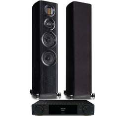 Arcam A25+ + Wharfedale Evo 4.3 inc Cable-front-black