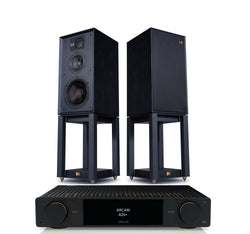 Arcam A25+ + Wharfedale Linton And Stands inc Cable-front-black
