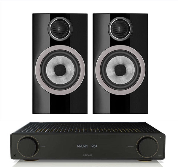 Arcam A5+ + B&W 707 S3 inc Cable-front-black