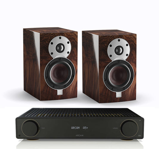 Arcam A5+ + Dali Menuet SE inc Cable-front-black
